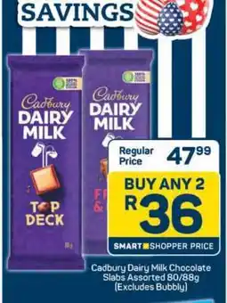 Pick n Pay Cadbury Dairy Milk Chocolate Slabs Assorted 80/88g offer