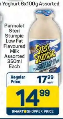 Pick n Pay Parmalat Steri Stumpie Low Fat Flavoured Milk Assorted 350ml Each offer