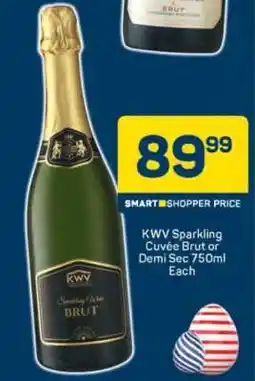 Pick n Pay KWV Sparkling Cuvée Brut or Demi Sec 750ml offer