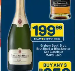 Pick n Pay Graham Beck Brut, Brut Rosé or Bliss Nectar Cap Classique offer