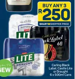 Pick n Pay Carling Black Label, Castle Lite or Draught offer
