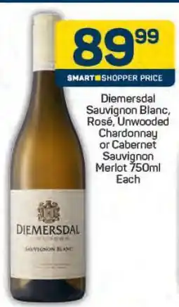 Pick n Pay Diemersdal Sauvignon Blanc, Rosé, Unwooded Chardonnay or Cabernet Sauvignon Merlot 750ml offer