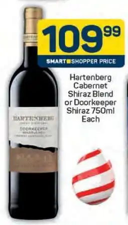 Pick n Pay Hartenberg Cabernet Shiraz Blend or Doorkeeper Shiraz 750ml offer