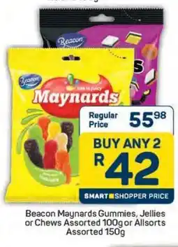 Pick n Pay Beacon Maynards Gummies, Jellies or Chews Assorted 100g or Allsorts Assorted 150g offer