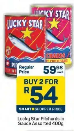 Pick n Pay Lucky Star Pilchards In Sauce Assorted 400g offer