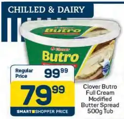 Pick n Pay Clover Butro Full Cream Modified Butter Spread 500g Tub offer