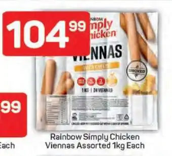 Pick n Pay Rainbow Simply Chicken Viennas Assorted 1kg Each offer