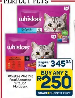 Pick n Pay Hypermarket Whiskas Wet Cat Food Assorted 12 x 85g Multipack offer