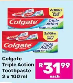 Game Colgate Triple Action Toothpaste 2 x 100 ml offer