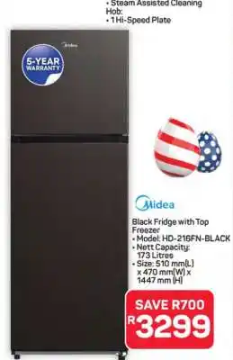 Pick n Pay Hypermarket Black Fridge with Top Freezer offer
