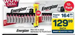 Pick n Pay Hypermarket Energizer Max AA or AAA Batteries 12-Pack offer