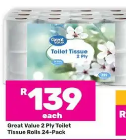 Game Great Value 2 Ply Toilet Tissue Rolls 24-Pack offer