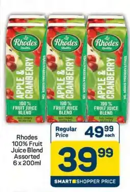 Pick n Pay Hypermarket Rhodes 100% Fruit Juice Blend Assorted-6 x 200ml offer