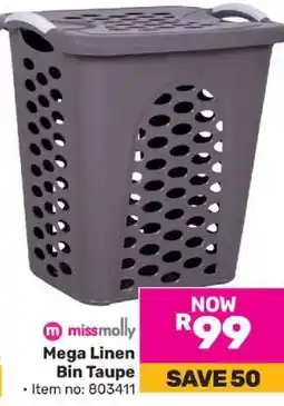 Game Mega Linen Bin Taupe offer
