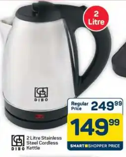 Pick n Pay Hypermarket DIBO 2 Litre Stainless Steel Cordless Kettle offer