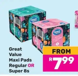 Game Great Value Maxi Pads offer