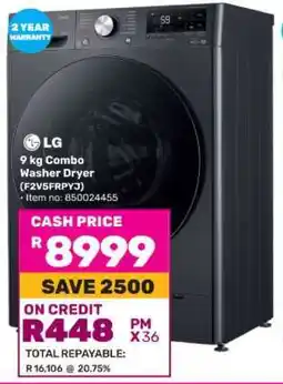 Game LG 9 kg Combo Washer Dryer (F2V5FRPY3) offer
