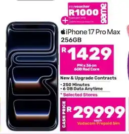 Game iPhone 17 Pro Max (256GB) offer