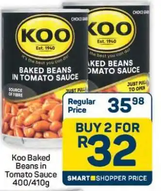 Pick n Pay Hypermarket Koo Baked Beans In Tomato Sauce 400/410g offer