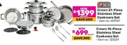 Game Crown 21-Piece Stainless Steel Cookware Set offer
