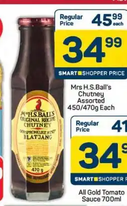 Pick n Pay Hypermarket Mrs H.S.Ball's Chutney Assorted 450/470g offer