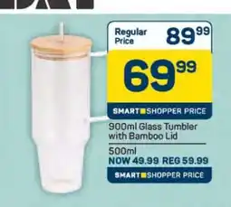 Pick n Pay Hypermarket 900ml Glass Tumbler with Bamboo Lid offer
