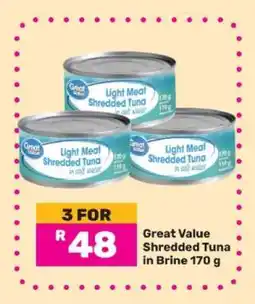 Game Great Value Shredded Tuna in Brine 170 g offer
