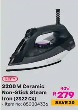 Game DEFY 2200 W Ceramic Non-Stick Steam Iron (2322 CX) offer