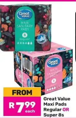 Game Great Value Maxi Pads offer