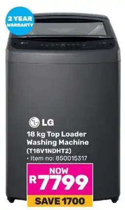 Game LG 18 kg Top Loader Washing Machine (T18V1NDHT2) offer