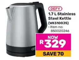 Game DEFY 1.7 L Stainless Steel Kettle offer