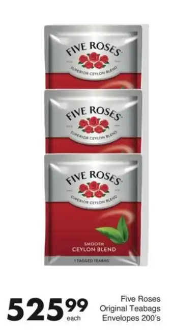 Save Hyper Five Roses Original Teabags Envelopes offer