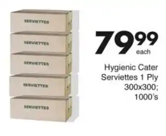 Save Hyper Hygienic Cater Serviettes 1 Ply offer