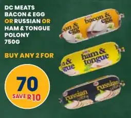 Econo Foods Dc meats bacon & egg or russian or ham & tongue polony offer
