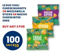 Econo Foods Le duc chili cheese nuggets or mozzarella sticks or nacho cheese bites offer