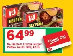 OK Grocer I&J Beefers Frozen Burger Patties offer