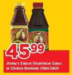 OK Grocer Jimmy's Sauces Steakhouse Sauce or Chicken Marinade offer