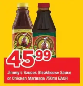 OK Grocer Jimmy's Sauces Steakhouse Sauce or Chicken Marinade offer