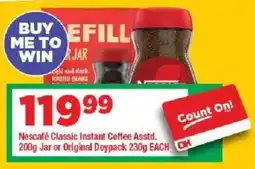 OK Grocer Nescafé Classic Instant Coffee Jar or Original Doypack offer