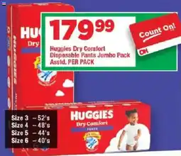 OK Grocer Huggies Dry Comfort Disposable Pants Jumbo Pack offer