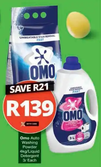 Checkers Hyper Omo Auto Washing Powder/ Liquid Detergent offer