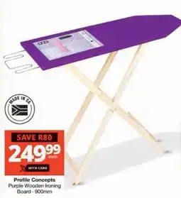 Checkers Hyper Profile Concepts Purple Wooden Ironing Board offer