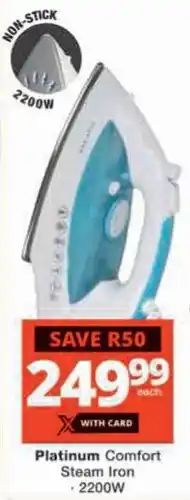 Checkers Hyper Platinum Comfort Steam Iron offer