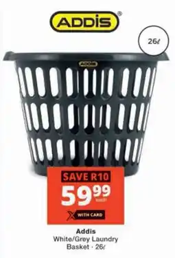 Checkers Hyper Addis White/ Grey Laundry Basket offer