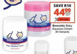Checkers Bennetts Baby Aqueous Cream All Variants offer