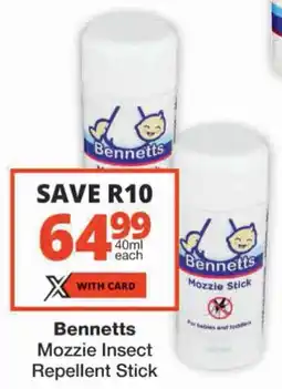Checkers Bennetts Mozzie Insect Repellent Stick offer