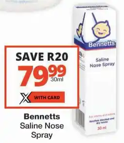 Checkers Bennetts Saline Nose Spray offer
