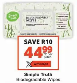 Checkers Simple Truth Biodegradable Wipes offer