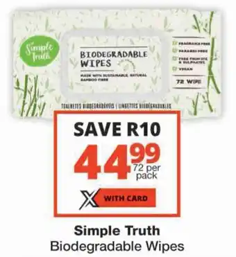Checkers Simple Truth Biodegradable Wipes offer