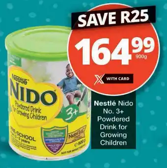 Checkers Nestlé Nido No. 3+ Powdered Drink for Growing Children offer